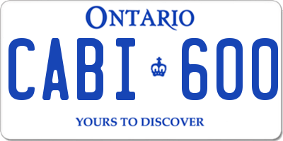 ON license plate CABI600