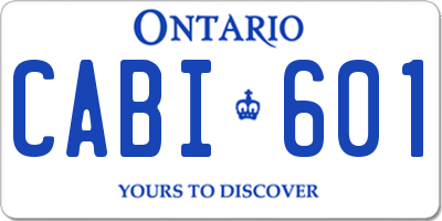 ON license plate CABI601