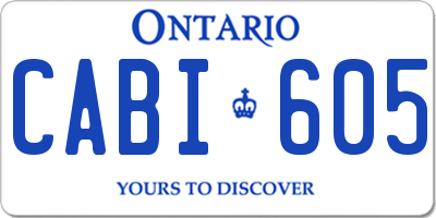 ON license plate CABI605