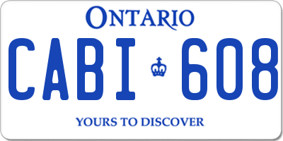 ON license plate CABI608