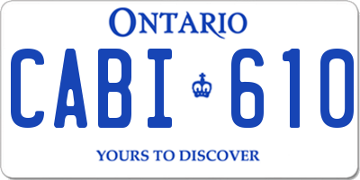 ON license plate CABI610