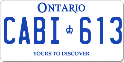 ON license plate CABI613