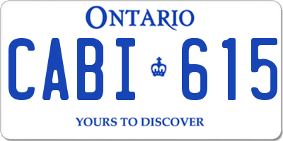 ON license plate CABI615