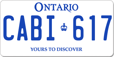 ON license plate CABI617