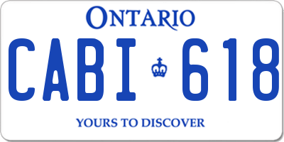 ON license plate CABI618