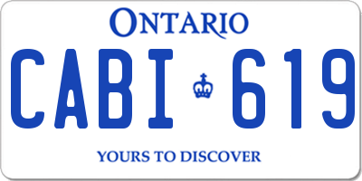 ON license plate CABI619