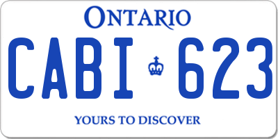 ON license plate CABI623