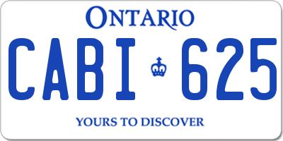 ON license plate CABI625