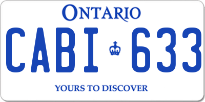 ON license plate CABI633