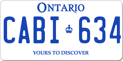 ON license plate CABI634