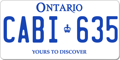 ON license plate CABI635