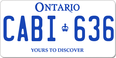 ON license plate CABI636