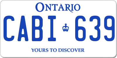 ON license plate CABI639