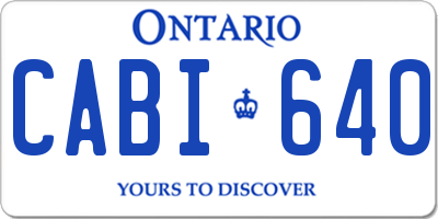 ON license plate CABI640