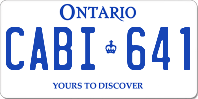 ON license plate CABI641