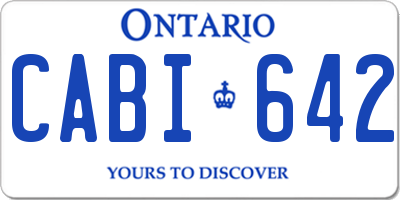 ON license plate CABI642