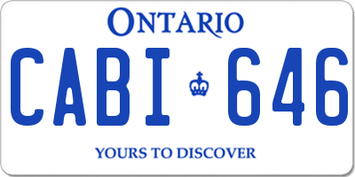 ON license plate CABI646