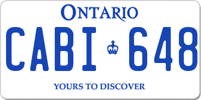 ON license plate CABI648