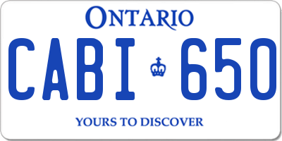 ON license plate CABI650