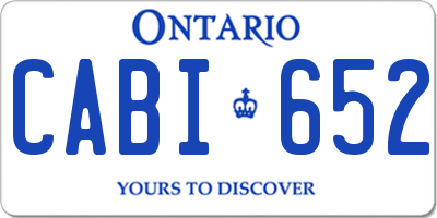 ON license plate CABI652