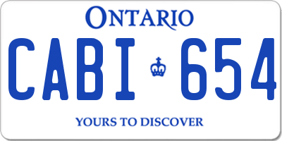 ON license plate CABI654