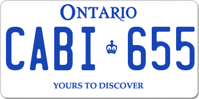 ON license plate CABI655