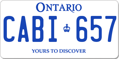 ON license plate CABI657