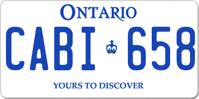 ON license plate CABI658