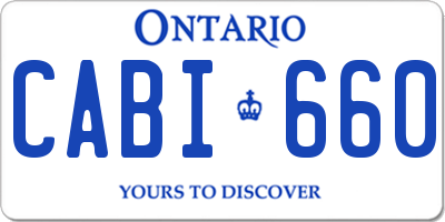 ON license plate CABI660