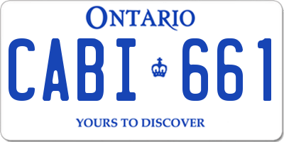 ON license plate CABI661