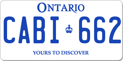 ON license plate CABI662