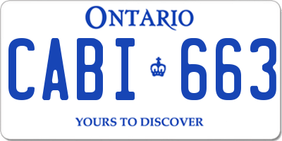 ON license plate CABI663