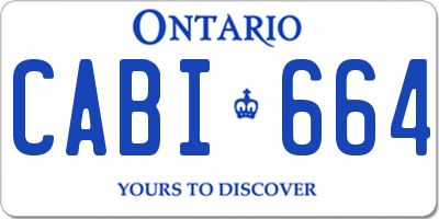 ON license plate CABI664