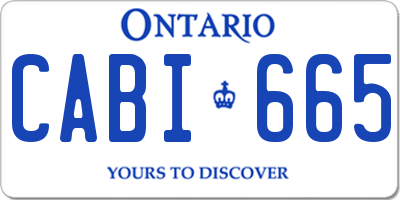 ON license plate CABI665