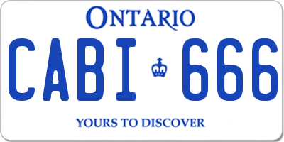 ON license plate CABI666