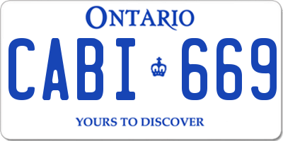 ON license plate CABI669