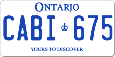 ON license plate CABI675