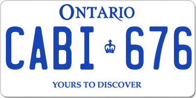 ON license plate CABI676