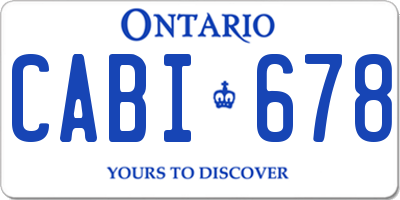 ON license plate CABI678