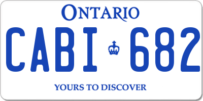 ON license plate CABI682