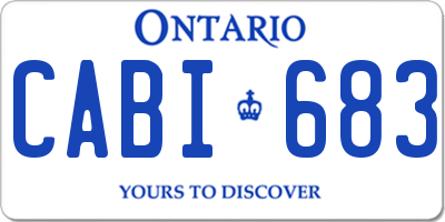 ON license plate CABI683