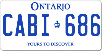 ON license plate CABI686