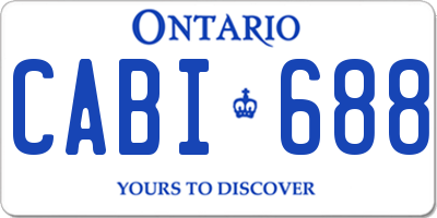 ON license plate CABI688