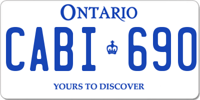 ON license plate CABI690