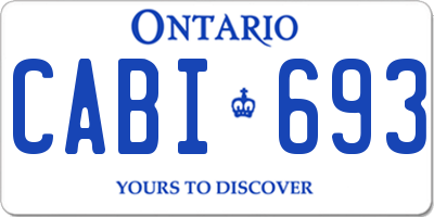 ON license plate CABI693