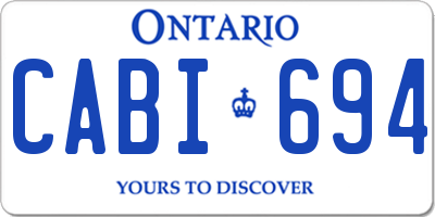 ON license plate CABI694