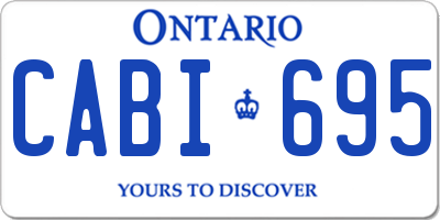 ON license plate CABI695