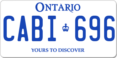 ON license plate CABI696