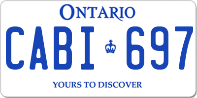 ON license plate CABI697