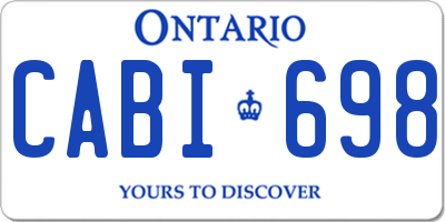 ON license plate CABI698